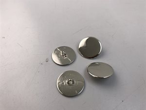 Knap - sølvfarvet knap med skinnende overflade, 20 mm